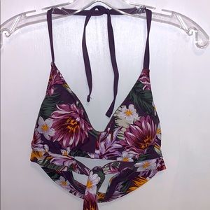 purple floral bikini top
